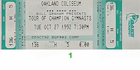 1992 Tour of Gymnastic Champions Vintage Ticket