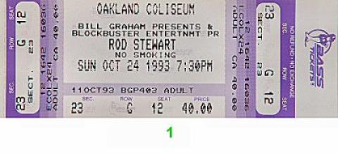 Rod Stewart Vintage Ticket