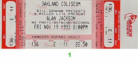Alan Jackson Vintage Ticket