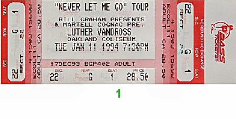 Luther Vandross Vintage Ticket