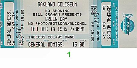 Green Day Vintage Ticket