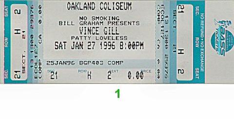 Vince Gill Vintage Ticket