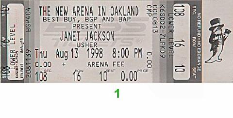 Janet Jackson Vintage Ticket