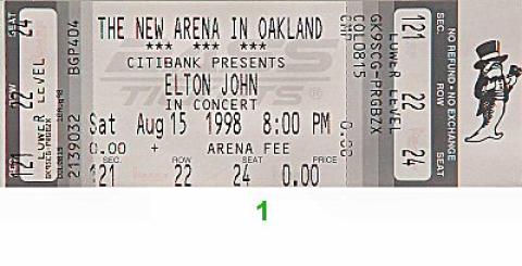Elton John Vintage Ticket
