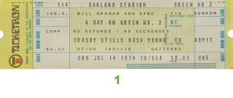 Crosby, Stills, Nash & Young Vintage Ticket