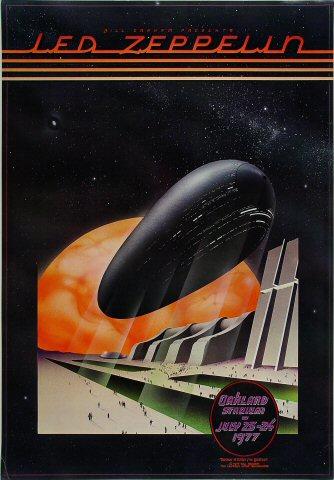 Led Zeppelin Vintage Concert Poster from Oakland Coliseum Stadium