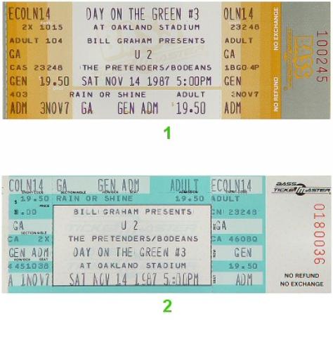 U2 Vintage Ticket
