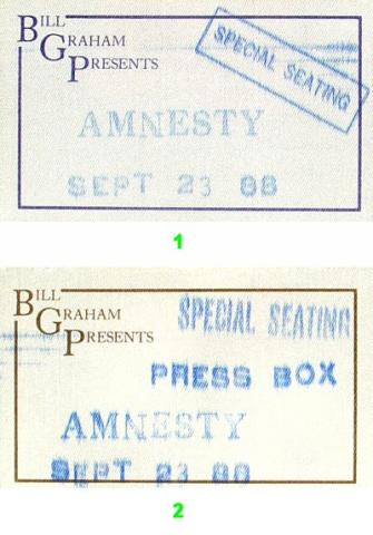 Amnesty International Benefit Backstage Pass