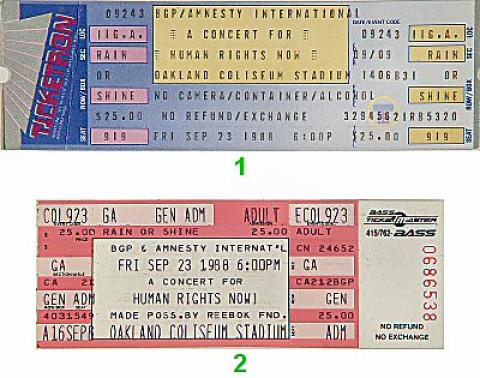 Amnesty International Benefit Vintage Ticket