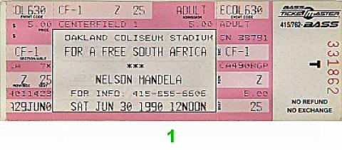 Nelson Mandela Vintage Ticket