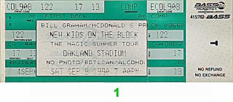 New Kids On The Block Vintage Ticket