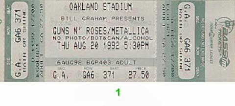 Guns N' Roses Vintage Ticket