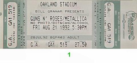 Guns N' Roses Vintage Ticket