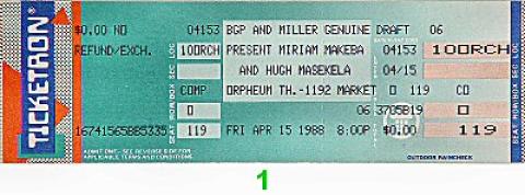 Miriam Makeba Vintage Ticket