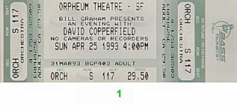 David Copperfield Vintage Ticket