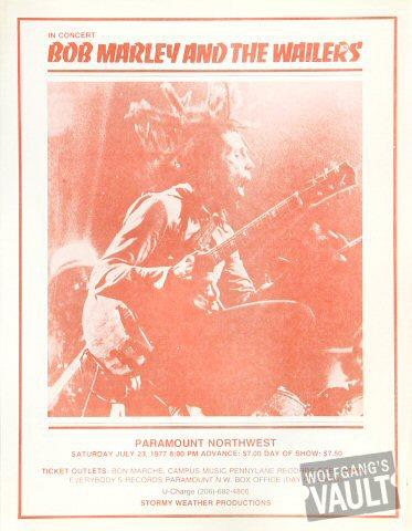 Bob Marley and the Wailers Handbill