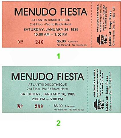 Menudo Vintage Ticket