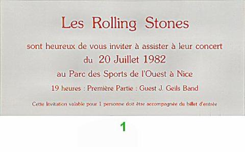 The Rolling Stones Vintage Ticket