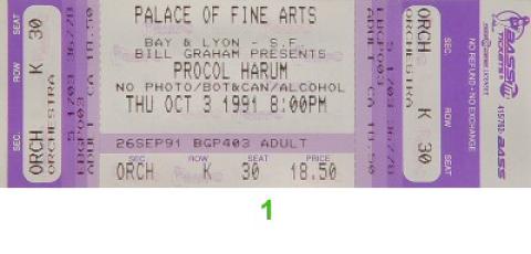 Procol Harum Vintage Ticket