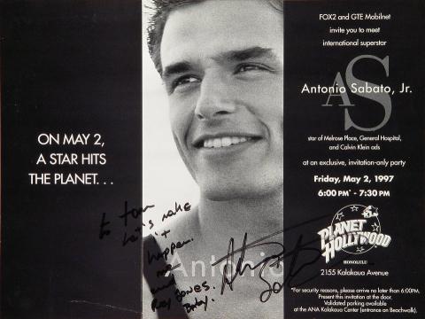 Antonio Sabato, Jr. Handbill