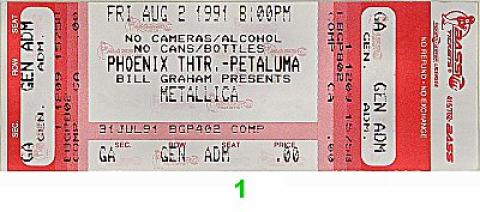 Metallica Vintage Ticket