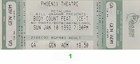 Body Count Vintage Ticket