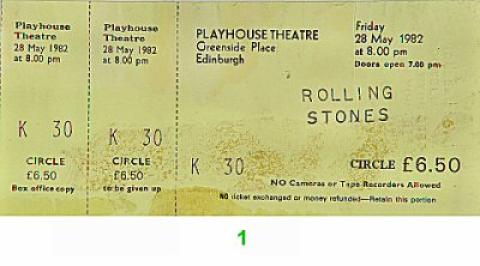 The Rolling Stones Vintage Ticket