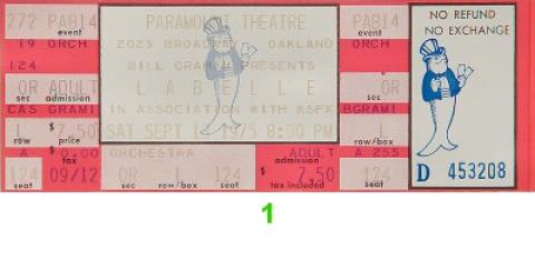 Patti LaBelle Vintage Ticket