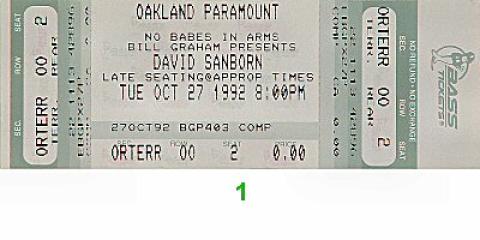 David Sanborn Group Vintage Ticket