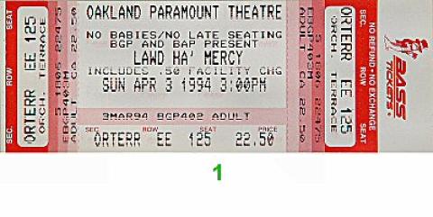 Morris Day Vintage Ticket