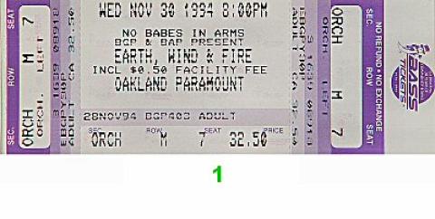Earth, Wind & Fire Vintage Ticket