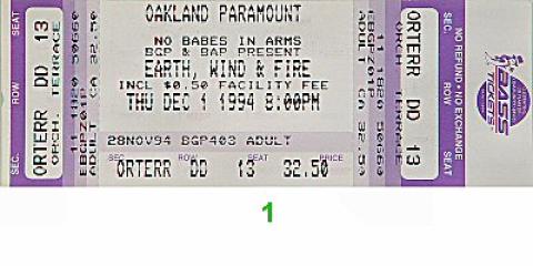 Earth, Wind & Fire Vintage Ticket