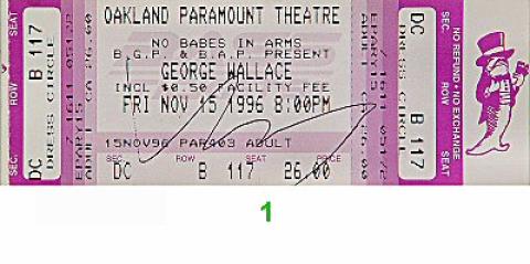 George Wallace Vintage Ticket