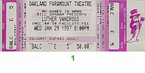 Luther Vandross Vintage Ticket