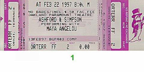 Ashford and Simpson Vintage Ticket