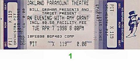Amy Grant Vintage Ticket