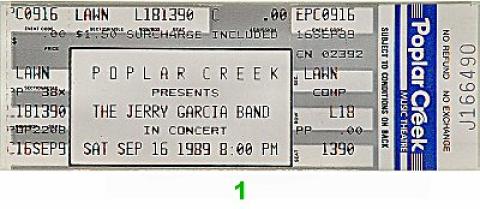 Jerry Garcia Band Vintage Ticket