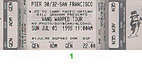 Rancid Vintage Ticket