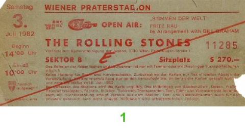 The Rolling Stones Vintage Ticket