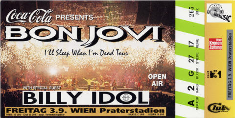 Bon Jovi Vintage Ticket