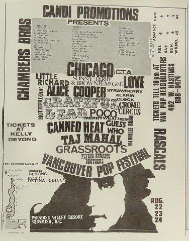 Vancouver Pop Festival Handbill