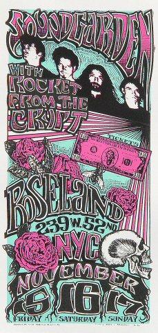 Soundgarden Vintage Concert Silkscreen from Roseland Ballroom, Nov