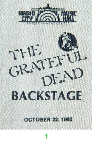 Grateful Dead Backstage Pass