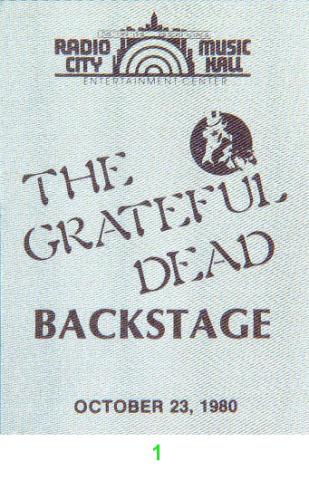Grateful Dead Backstage Pass