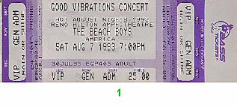 The Beach Boys Vintage Ticket