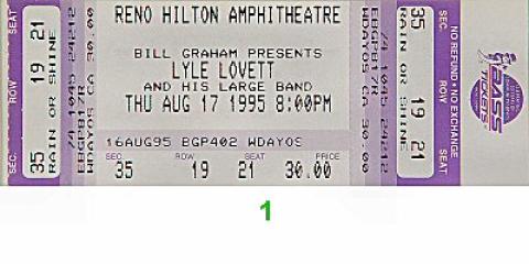 Lyle Lovett & His Large Band Vintage Ticket