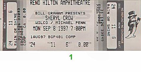 Sheryl Crow Vintage Ticket