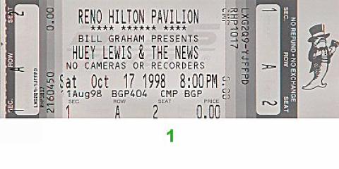 Huey Lewis & the News Vintage Ticket