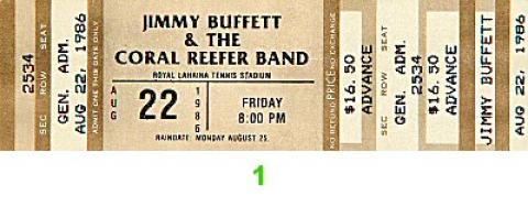 Jimmy Buffett Vintage Ticket