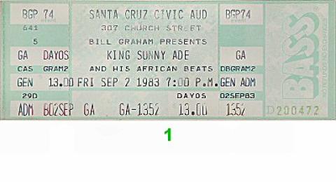 King Sunny Ade Vintage Ticket